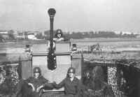 Boforskanon Meinerswijk Arnhem, soortgelijke kanonnen stonden bij de Ooijpolder